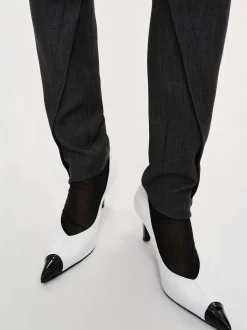 Women Source Unknown Clothing-Tyia Bias-Cut Slim Trousers, Dark Charcoal