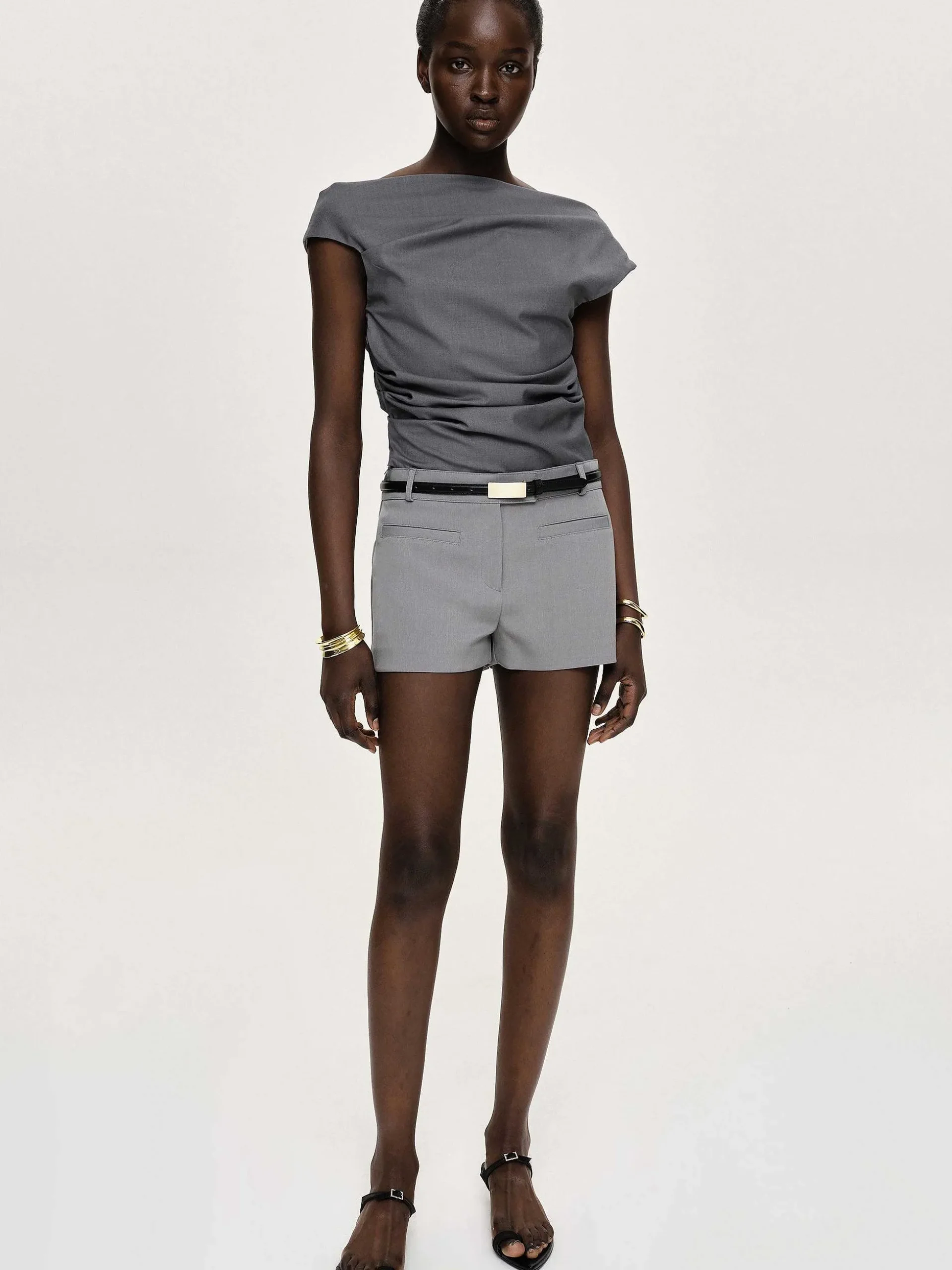 Women Source Unknown Bottoms-Ulna Welt Pocket Shorts, Grey