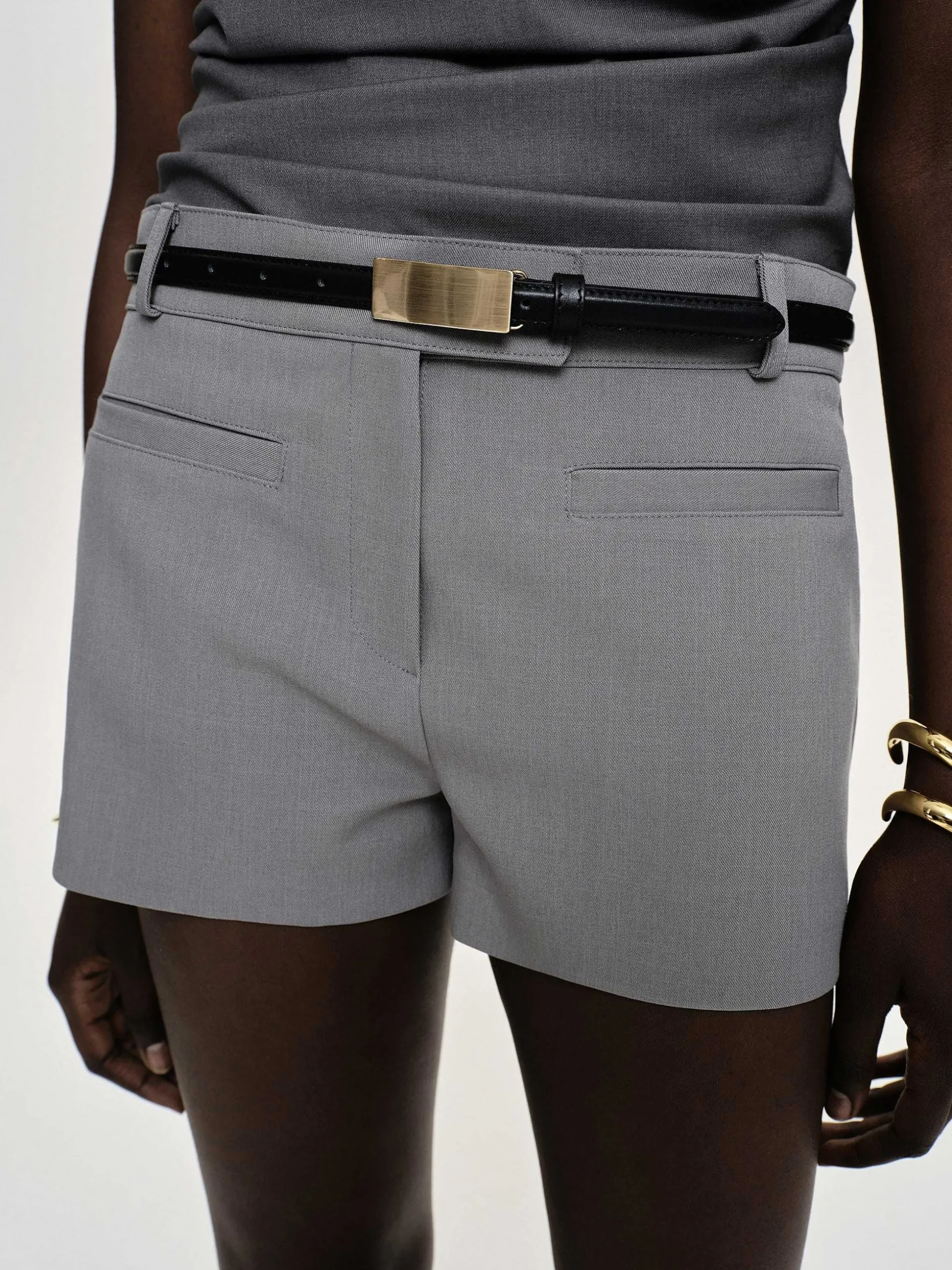 Women Source Unknown Bottoms-Ulna Welt Pocket Shorts, Grey