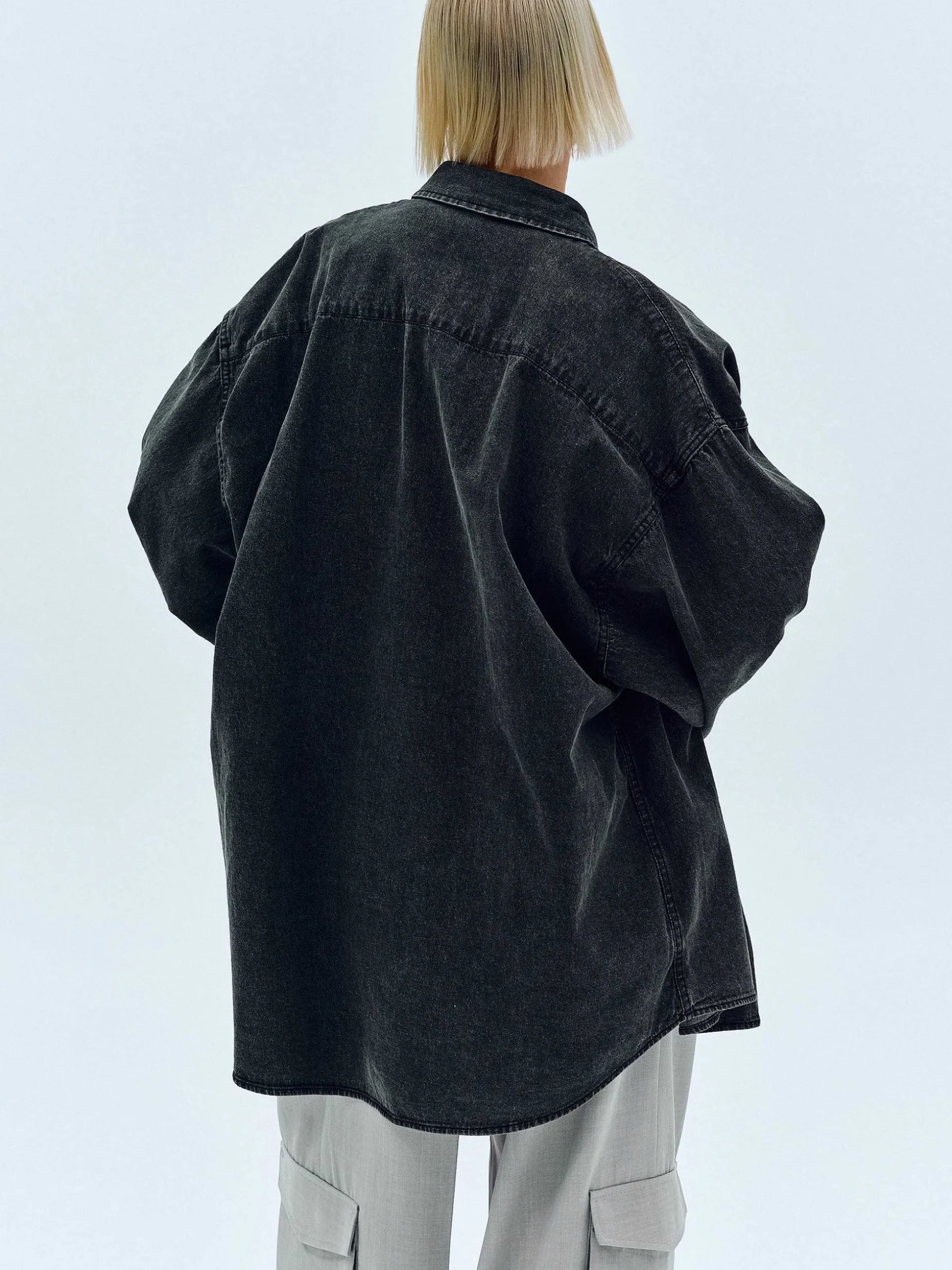 Women Source Unknown Accessories-Unisex Denim Shirt, Black Washed