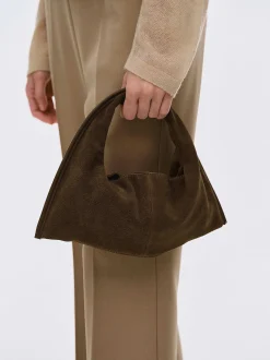 Women Source Unknown Clothing-Vida Suede Mini Tote Bag, Walnut