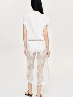 Women Source Unknown Tops-V-Neck Crepe Blouse, White
