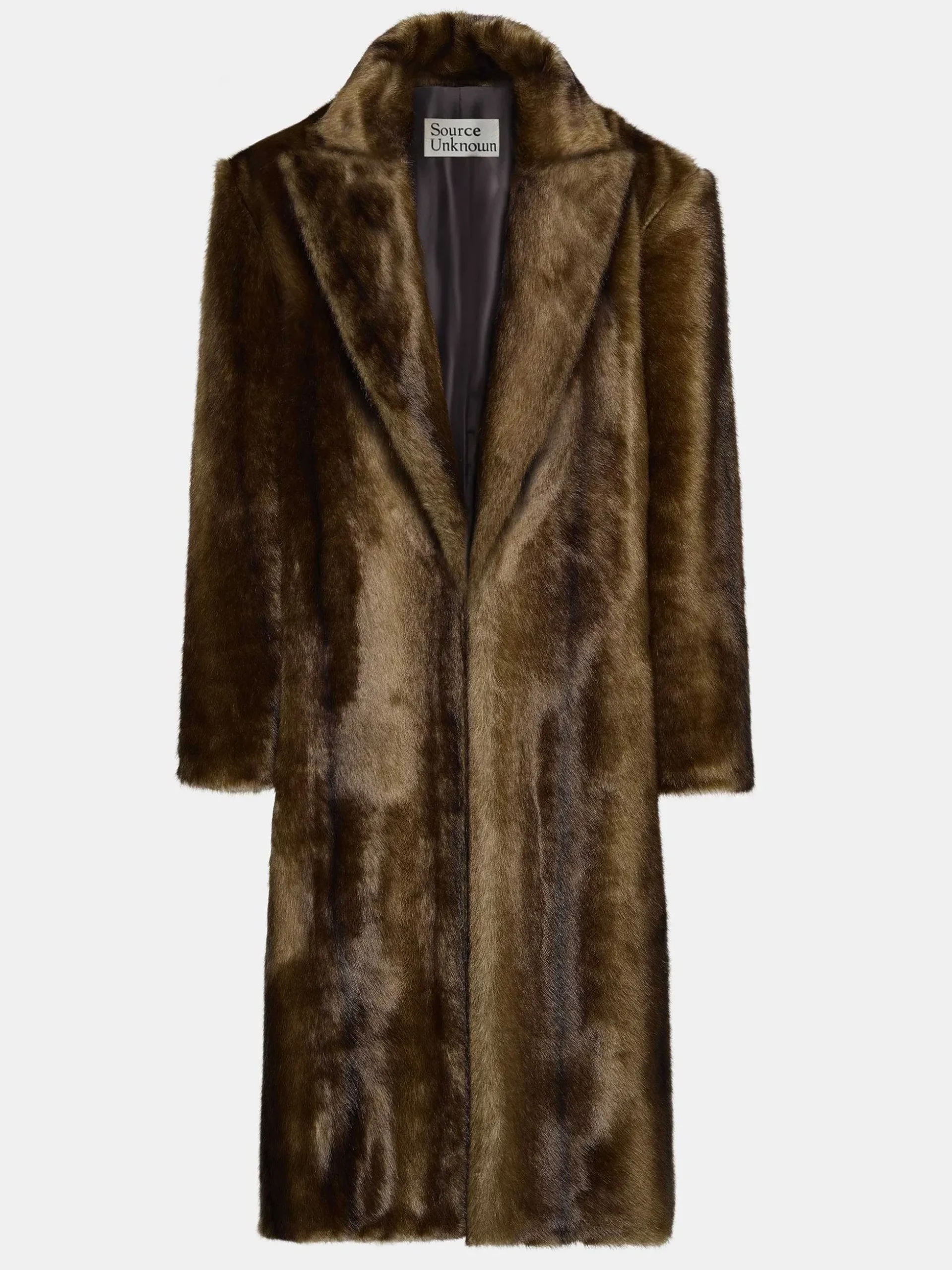 Women Source Unknown Outerwear-Wallis Fur Oversized Grandpa Coat, Espresso