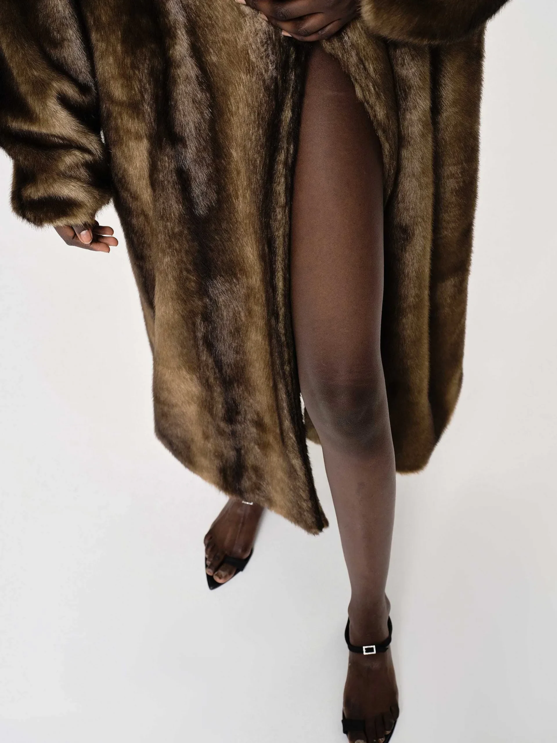 Women Source Unknown Clothing-Wallis Fur Oversized Grandpa Coat, Espresso
