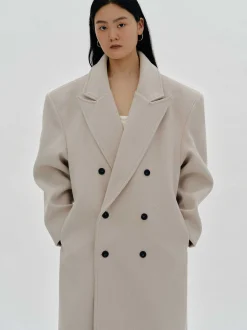 Women Source Unknown Outerwear-Wallis Oversized Grandpa Coat, Beige