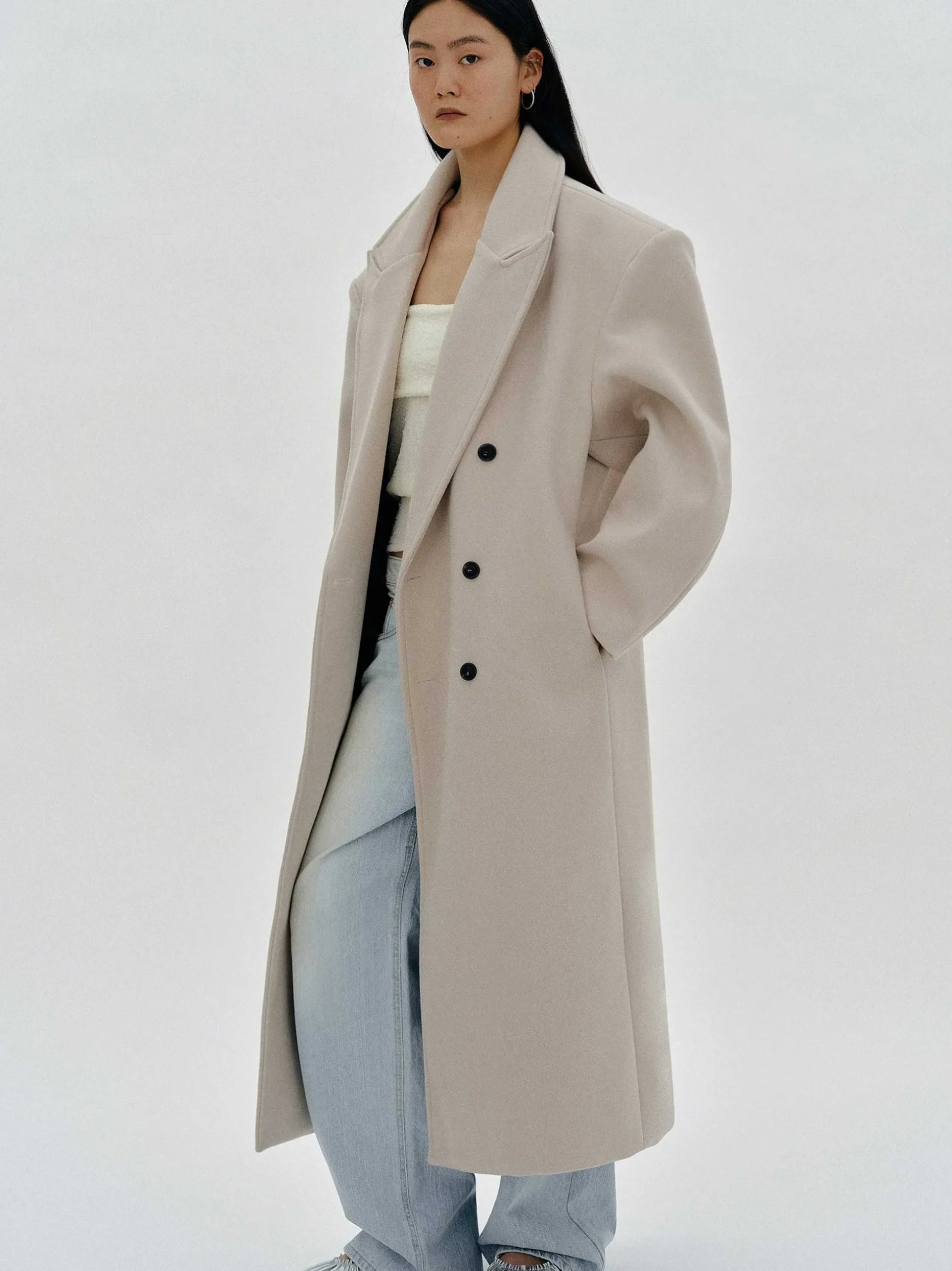 Women Source Unknown Outerwear-Wallis Oversized Grandpa Coat, Beige