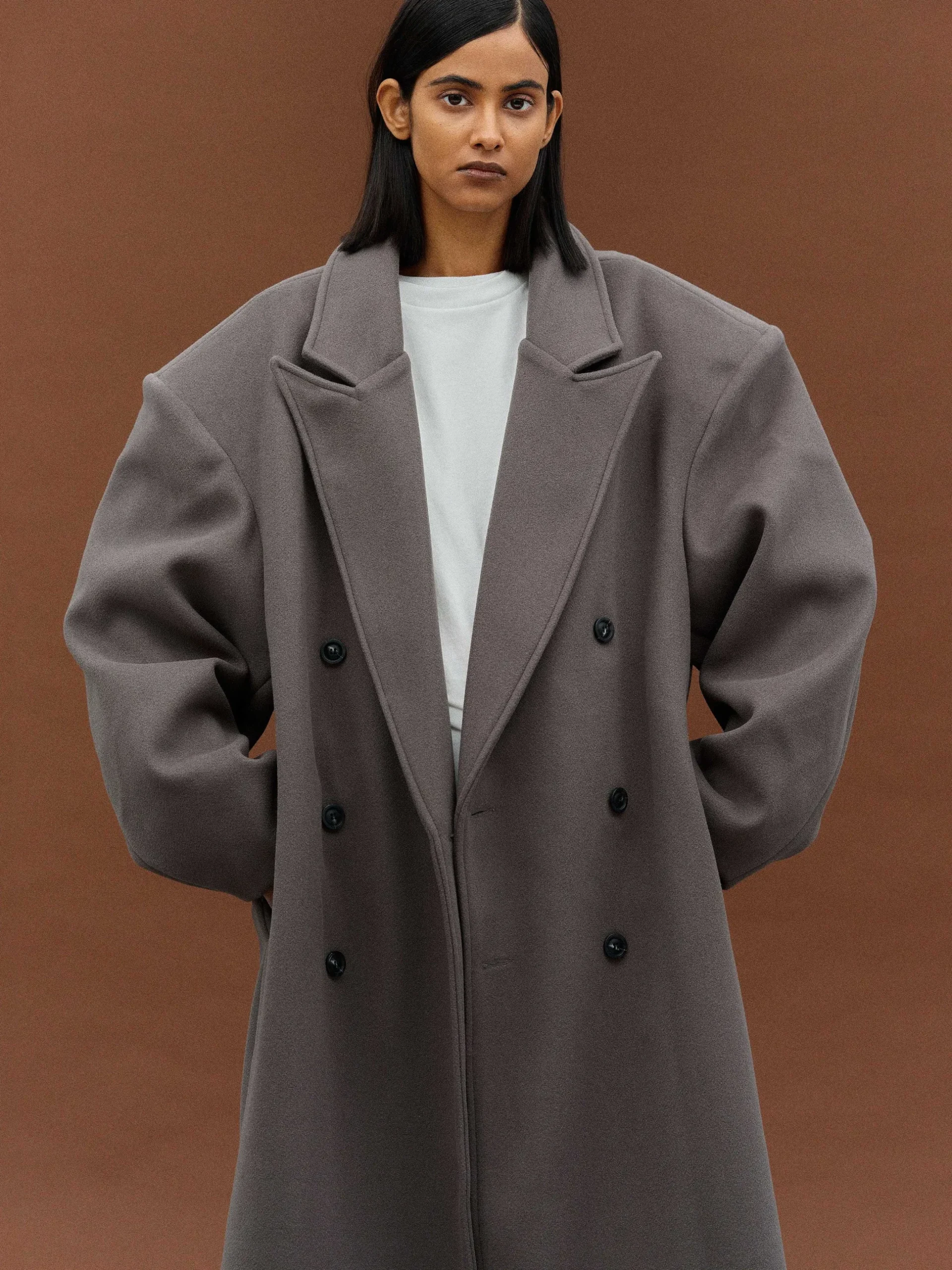 Women Source Unknown Outerwear-Wallis Oversized Grandpa Coat, Grey