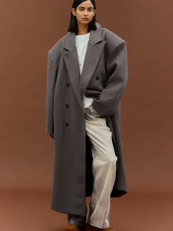 Women Source Unknown Outerwear-Wallis Oversized Grandpa Coat, Grey