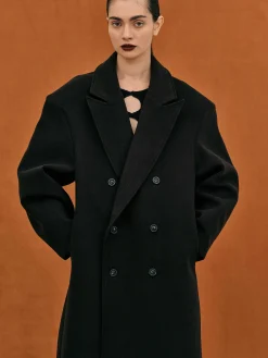 Women Source Unknown Clothing-Wallis Oversized Grandpa Coat, Black