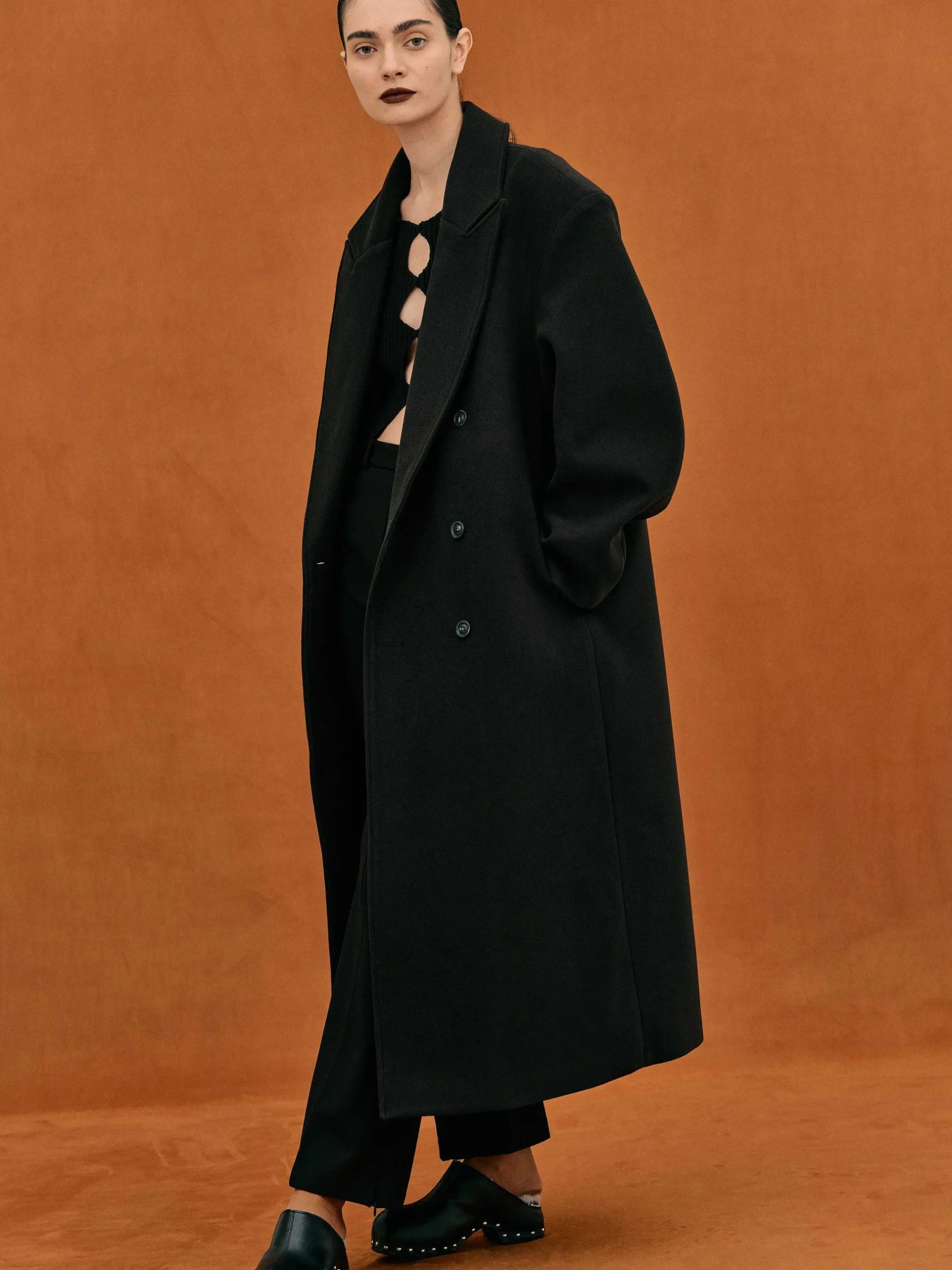Women Source Unknown Clothing-Wallis Oversized Grandpa Coat, Black