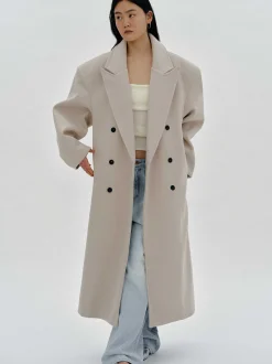 Women Source Unknown Clothing-Wallis Oversized Grandpa Coat, Beige