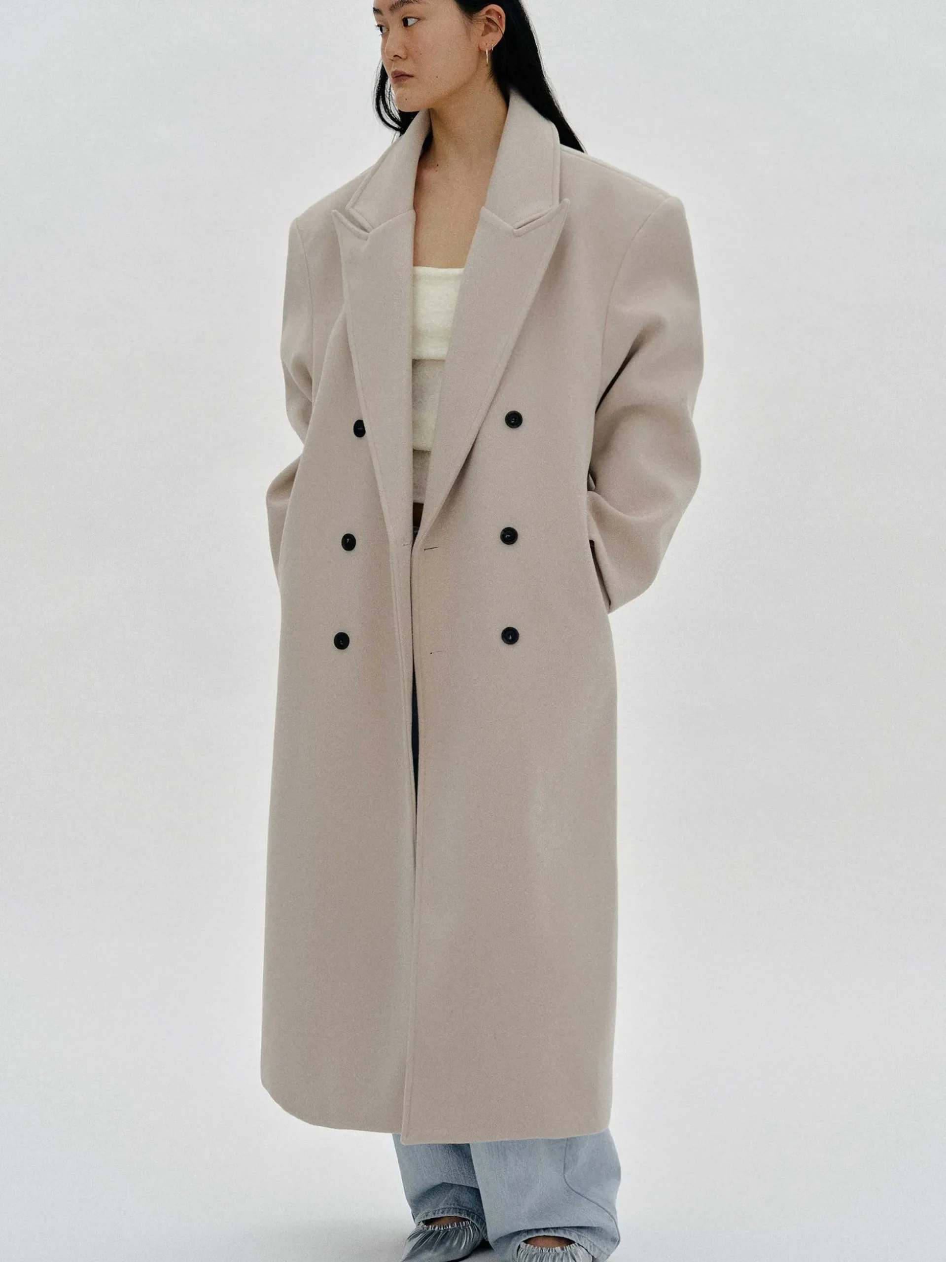 Women Source Unknown Clothing-Wallis Oversized Grandpa Coat, Beige