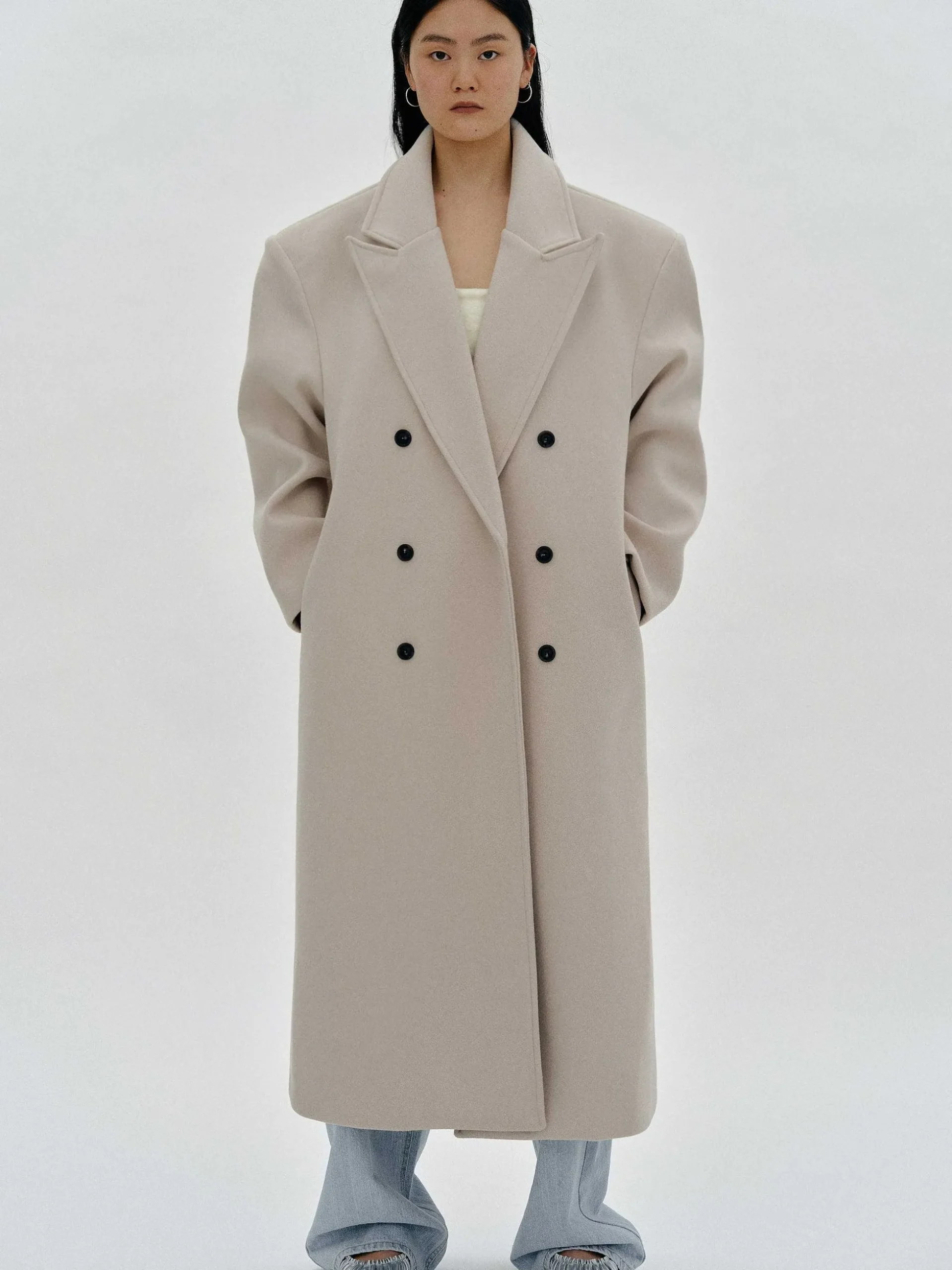 Women Source Unknown Clothing-Wallis Oversized Grandpa Coat, Beige