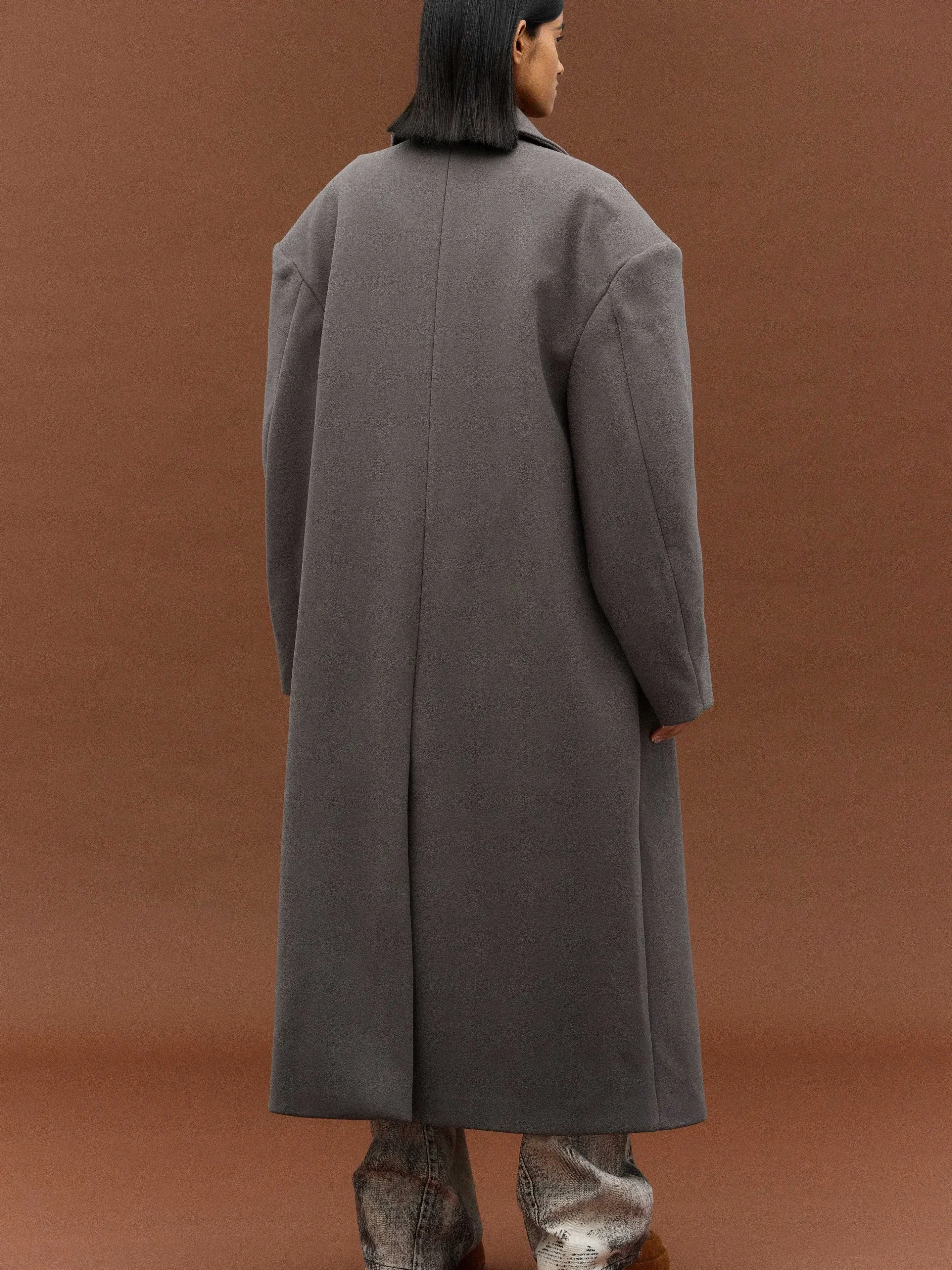 Women Source Unknown Clothing-Wallis Oversized Grandpa Coat, Grey