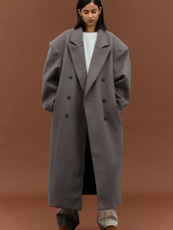 Women Source Unknown Clothing-Wallis Oversized Grandpa Coat, Grey