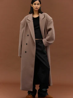 Women Source Unknown Outerwear-Wallis Oversized Grandpa Coat, Latte