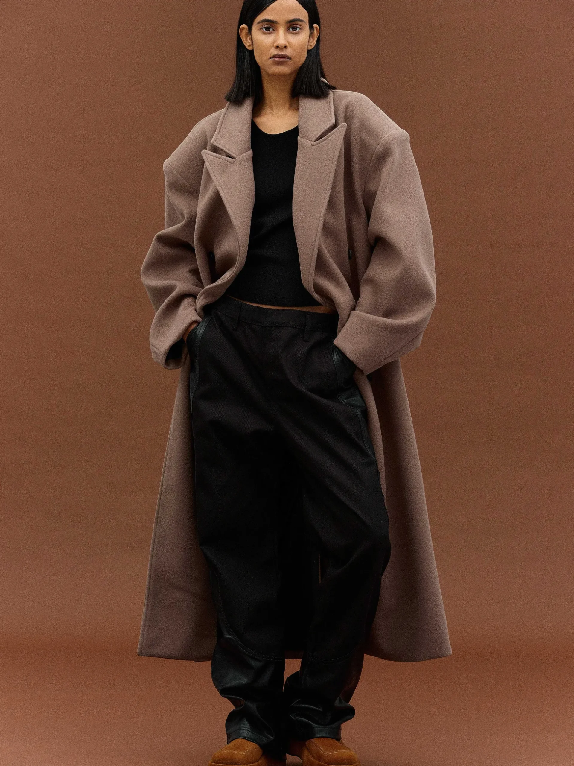 Women Source Unknown Outerwear-Wallis Oversized Grandpa Coat, Latte