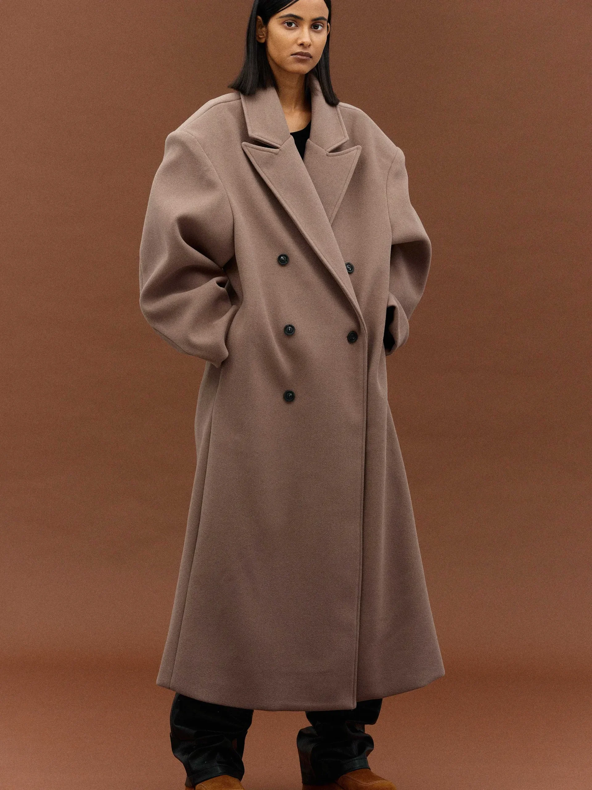 Women Source Unknown Outerwear-Wallis Oversized Grandpa Coat, Latte