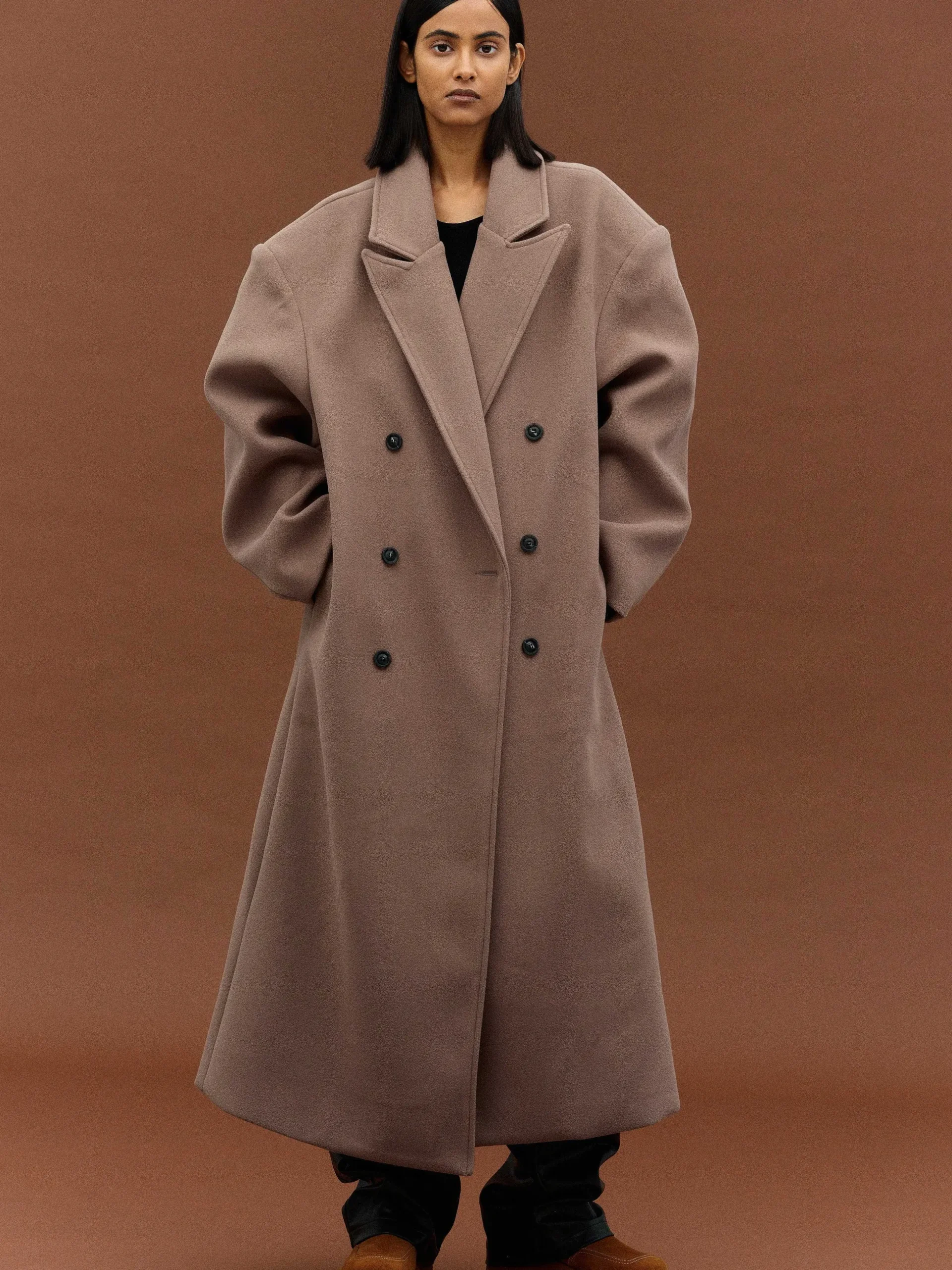 Women Source Unknown Outerwear-Wallis Oversized Grandpa Coat, Latte