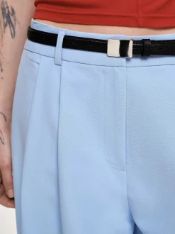 Women Source Unknown Bottoms-Wide-Leg Pintuck Trousers, Ice Blue