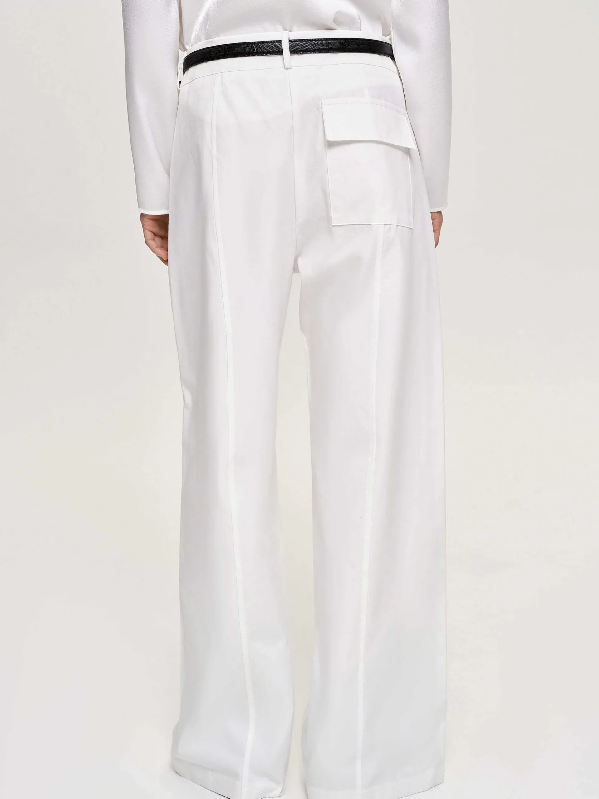 Women Source Unknown Bottoms-Wide-Leg Poplin Pants, White