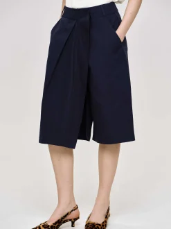 Women Source Unknown Clothing-Wrapped Cotton Shorts, Navy