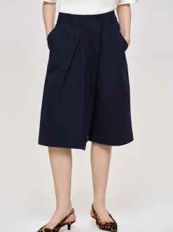 Women Source Unknown Bottoms-Wrapped Cotton Shorts, Navy